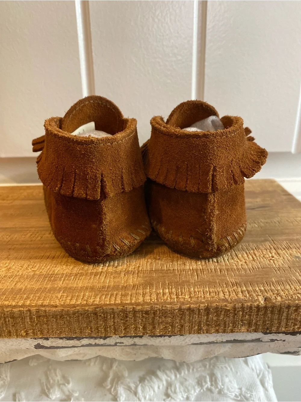 Minnetonka Toddler Chestnut Suede Fringe Moccasins